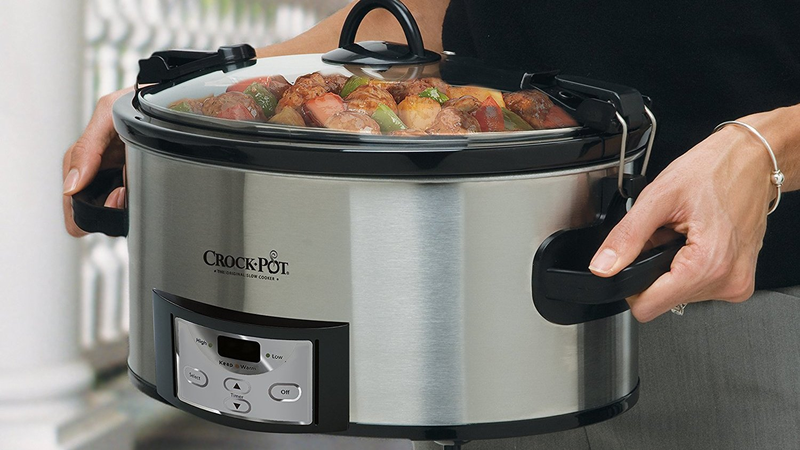 Crock-Pot 6-Quart Programmable Cook & Carry Slow Cooker | $31 | Amazon | Clip the $5 coupon